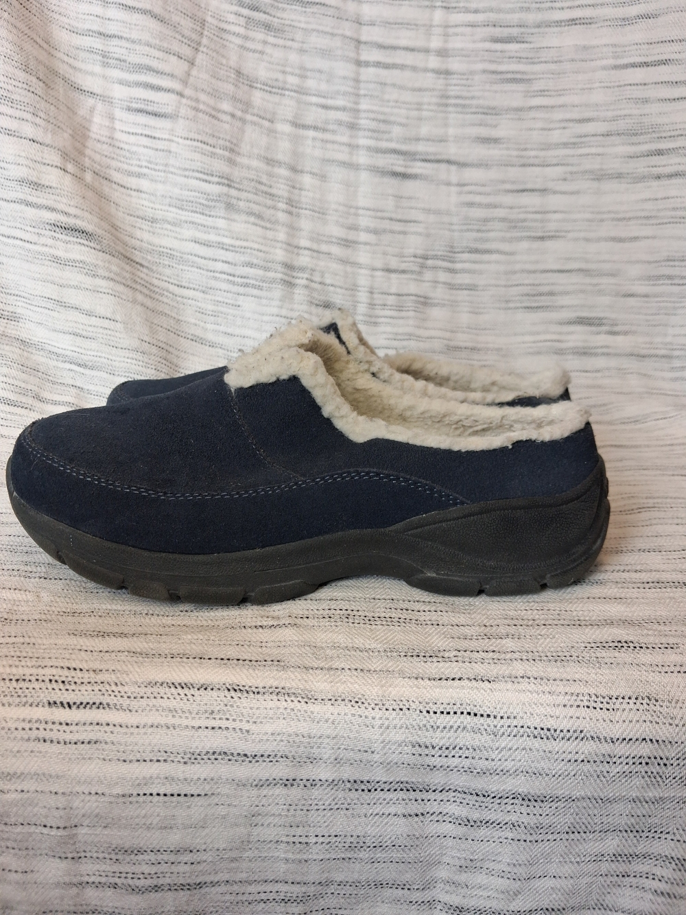 Lands End Womens Navy Slip-On Fleece-Lined Casual Clog - Picture 4 of 16